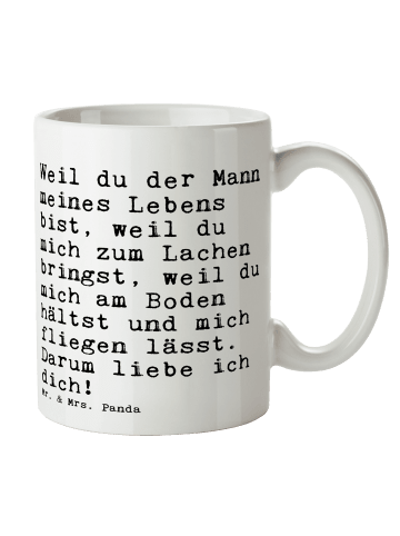 Mr. & Mrs. Panda Keramikbecher Weil du der Mann... mit Spruch in Weiß