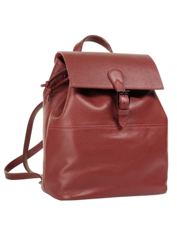 Cluty Rucksack echt Leder in papaya
