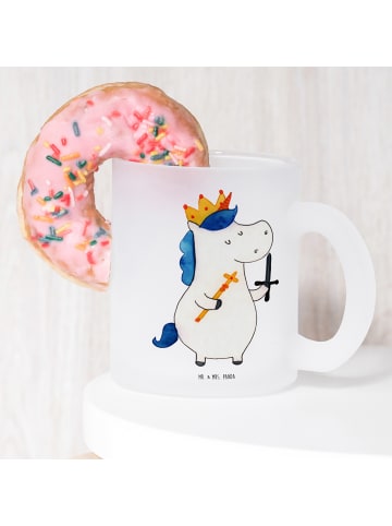 Mr. & Mrs. Panda Glas Einhorn König mit Schwert ohne Spruch in Transparent