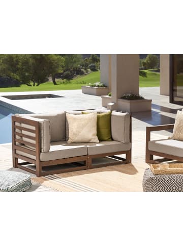 Beliani Gartensofa TRANI in Braun/Grau/Beige - (W) 150 x (H) 72 x (L) 75 cm