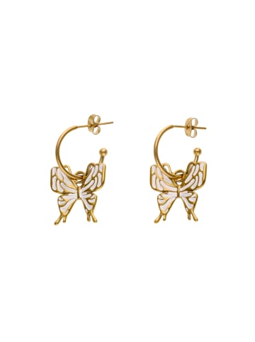 IZIA Women Earrings in Gold White