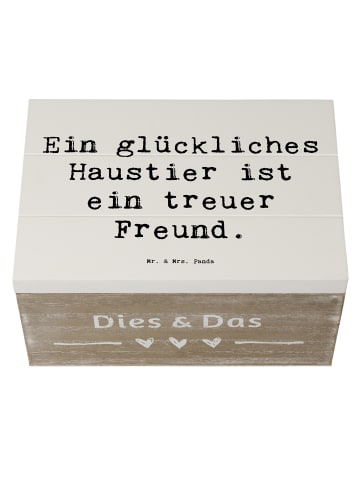 Mr. & Mrs. Panda Holzkiste Spruch Haustiere pflegen mit Spruch in Weiß