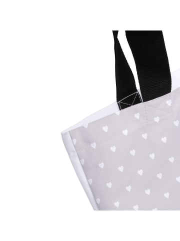 Mr. & Mrs. Panda Tote Bag Bären Liebe mit Spruch in Grau Pastell