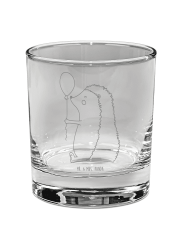 Mr. & Mrs. Panda Tumbler Glas Igel Luftballon ohne Spruch in Transparent