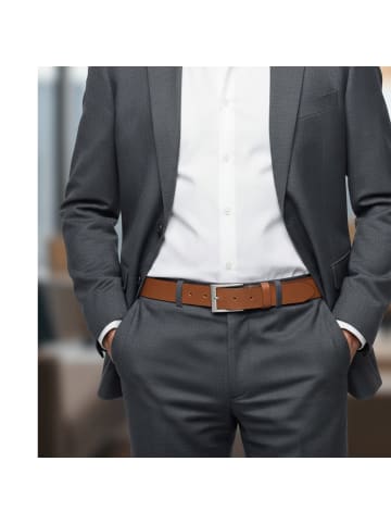 FRONHOFER Herrengürtel Leder 3,5 cm in Dunkelbraun