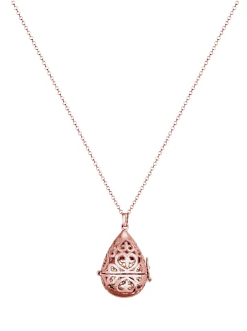 Elli Halskette 925 Rosegold Medaillon, Ornament in Braun