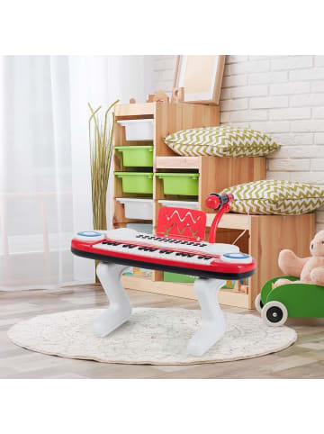 COSTWAY 37 Tasten Klaviertastatur mit Licht in Rot