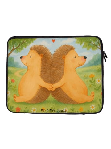 Mr. & Mrs. Panda Laptop Tasche Igel händchenhaltend Design ohne ... in Weiß