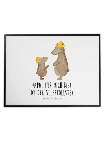 Mr. & Mrs. Panda Arbeitsmatte Bären mit Hut mit Spruch in Weiß