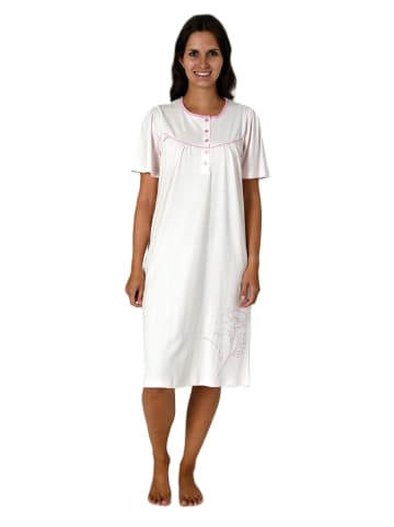 NORMANN Nachthemd kurzarm Knopfleiste am Hals - 85461 in rosa
