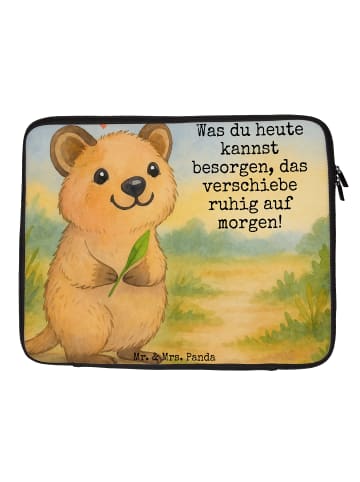 Mr. & Mrs. Panda Laptop Hülle Quokka Happy Design mit Spruch in Weiß