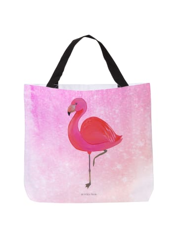 Mr. & Mrs. Panda Strandtasche Flamingo Classic ohne Spruch in Aquarell Pink