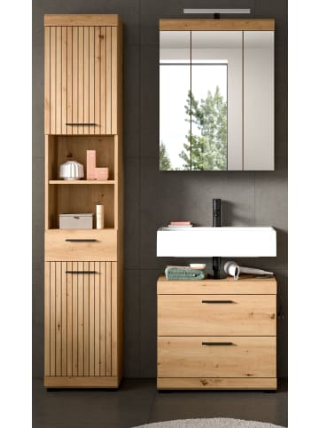 Inn.Furn Badmöbel-Set in Eiche Artisan 112 cm 3-teilig, Komplettset in modernem Design