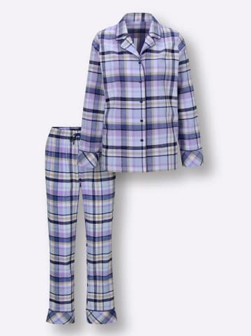 WITT WEIDEN Pyjama in ecru-eisblau-kariert