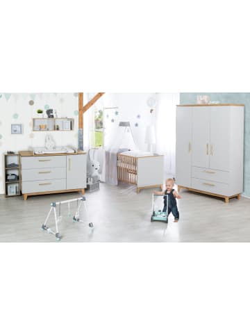 roba Babyzimmer Set Caro Lichtgrau/Goldeiche mit Bett, Kommode & Schrank