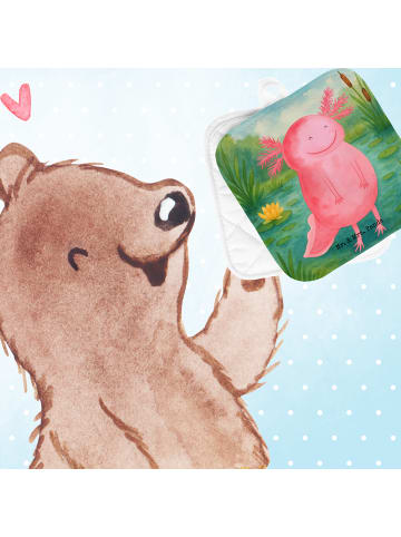 Mr. & Mrs. Panda Backhandschuhe Axolotl Glücklich Design ohne Sp... in Weiß