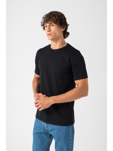 T-Shirt Basic, 3er Pack in 3x Schwarz