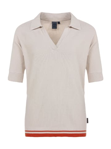 elkline Feinstrick Poloshirt leicht Teed Up in whiteswan - darkorange