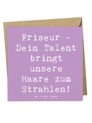 Mr. & Mrs. Panda Faltkarte Spruch Friseur Talent mit Spruch in Lavendeltraum