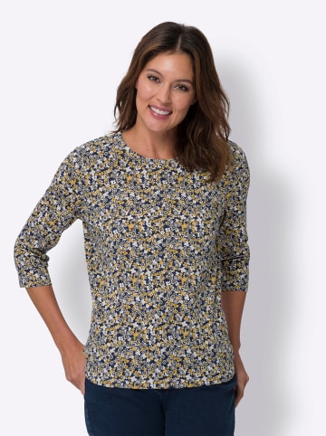 Sieh an! 3/4-Arm-Shirt in marine-ocker-bedruckt
