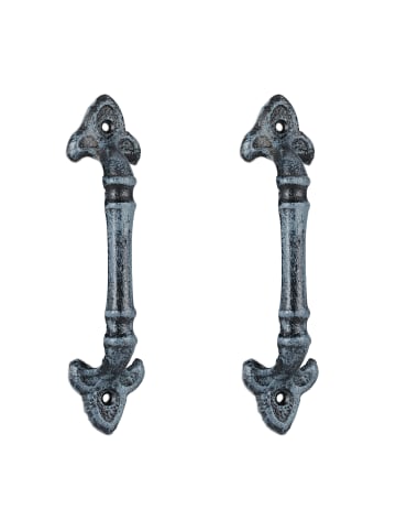 relaxdays 6 x Möbelgriff Vintage in Grau