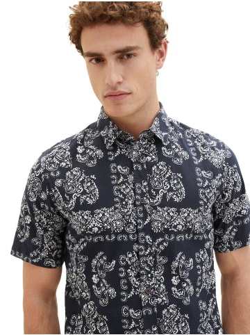 Tom Tailor Halbarmhemd in navy big paisley design