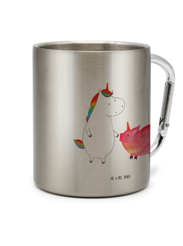 Mr. & Mrs. Panda Thermobecher Einhorn Schwein ohne Spruch in Silber