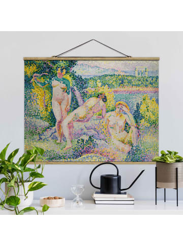 WALLART Stoffbild mit Posterleisten - Henri Edmond Cross - Nymphes in Grün