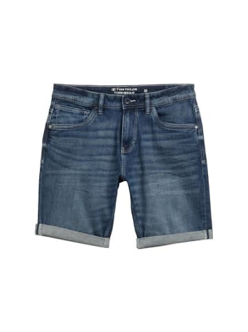 Tom Tailor Short in used dark stone blue denim