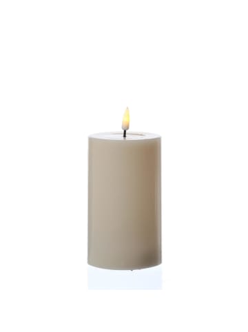 Deluxe Homeart LED Kerze Mia Echtwachs flackernd H: 12,5cm D: 7,5cm in creme