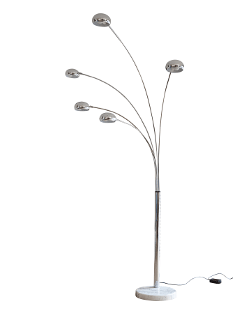 SalesFever Bogenleuchte 205 cm 5-flammig dimmbar mit beweglichen Armen in Chrom