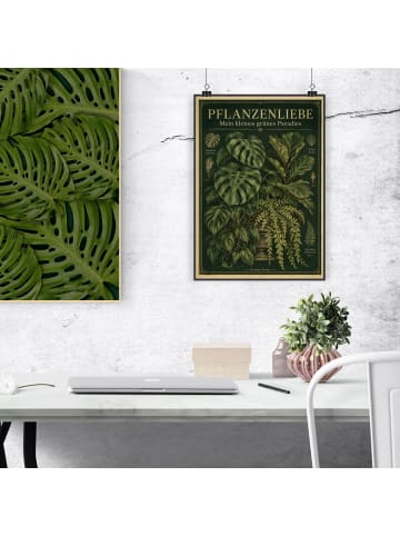 Poster Pflanze nostalgisch Design mit Spruch in Weiß