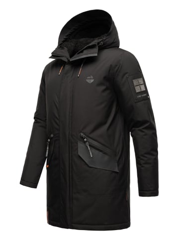 STONE HARBOUR Wintermantel Ragaan in Black