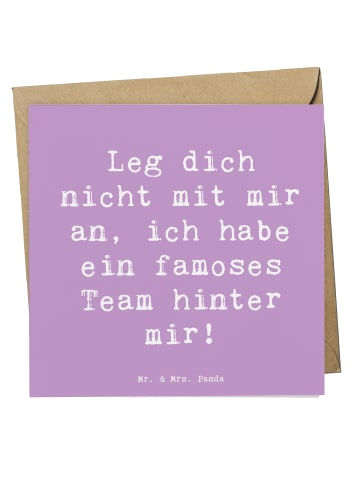 Mr. & Mrs. Panda Einladungskarte Spruch Im Team zuMenschmenarbeiten... in Lavendeltraum