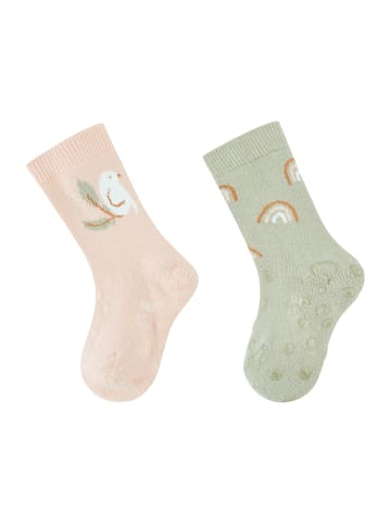 Sterntaler ABS Krabbelsocken 2er-Pack Vogel in zartrosa