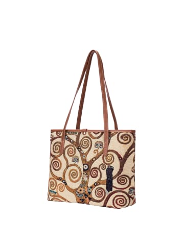 Goebel Schultertasche " Gustav Klimt Der Lebensbaum " in Beige Gold