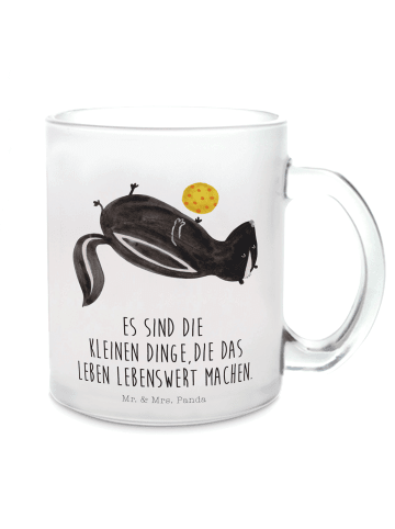 Mr. & Mrs. Panda Kaffeetasse Stinktier Ball mit Spruch in Transparent
