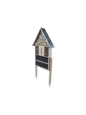 relaxdays Insektenhotel in Natur/ Silber - (B)50 x (H)119 x (T)12 cm
