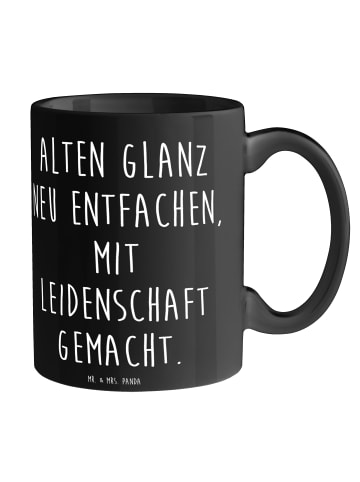 Mr. & Mrs. Panda Keramtiktasse Spruch Polsterin Glanz mit Spruch in Schwarz