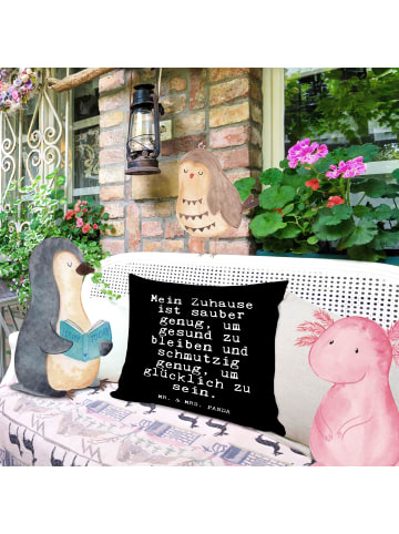 Mr. & Mrs. Panda Kissen Mein Zuhause ist sauber... mit Spruch in Schwarz