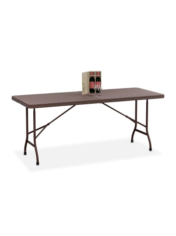relaxdays Gartentisch in Braun - (B)180 x (H)72 x (T)74 cm