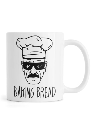 Juniqe Tasse "Bake Bread" in Schwarz & Weiß