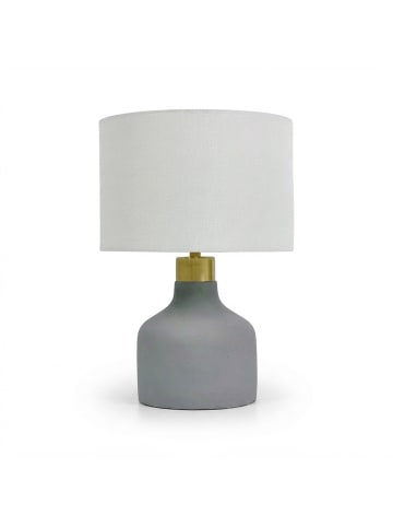 relaxdays Tischlampe in Grau/ Weiß - (H)35 x Ø 25 cm