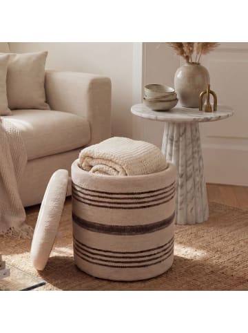 FineBuy Hocker und Sitzsäcke in Beige / Stoff / 40x40x45