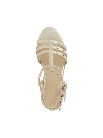 Les Tropéziennes par M Belarbi Lili – Keilabsatz-Sandalen aus Leder Gold