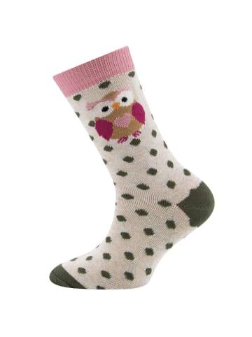 ewers 2er-Set Socken 2er Pack GOTS Eule in dkl.beige mel-oliv