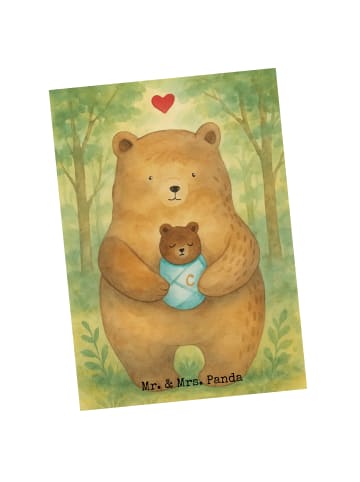 Mr. & Mrs. Panda Postkarte Bär Baby Design ohne Spruch in Weiß