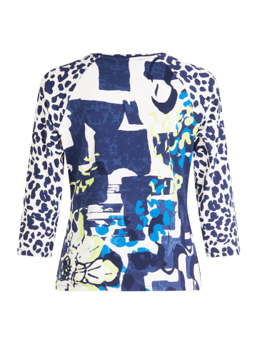 Betty Barclay Shirtjacke mit Rippenstruktur in Weiß/Dunkelblau
