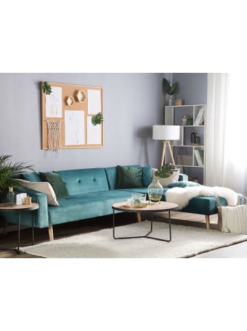 Beliani Ecksofa VADSO in Grün/Braun - (W) 303 x (H) 72 x (L) 98 cm