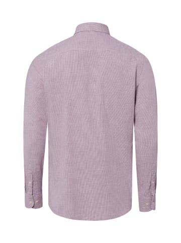 Nils Sundström Hemd in aubergine weiß - 0004